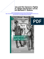 Bernard Shaw and The Censors Fights and Failures Stage and Screen 1St Ed Edition Bernard F Dukore Full Chapter