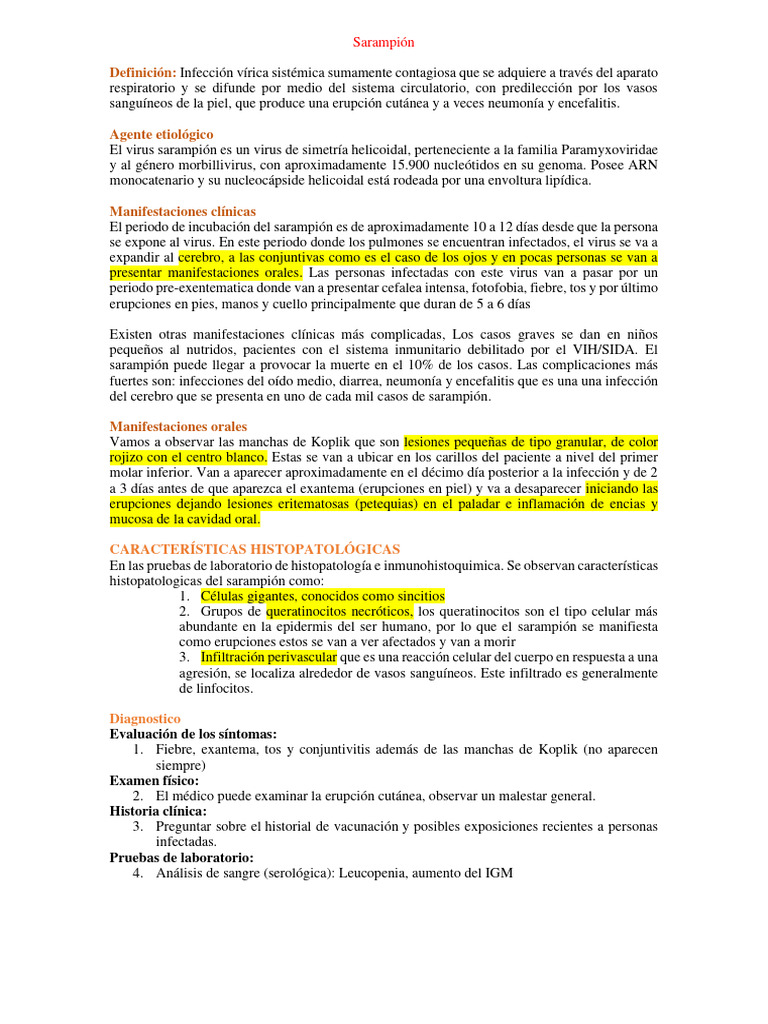 Sarampión Pdf Sarampión Virus