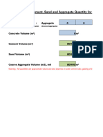 Excel Sheet For Cement, Sand and Aggregate Quantity Calculation For Concrete