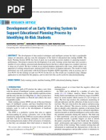 Development of An Early Warning System To Support Educational Planning Process by Identifying At-Risk Students