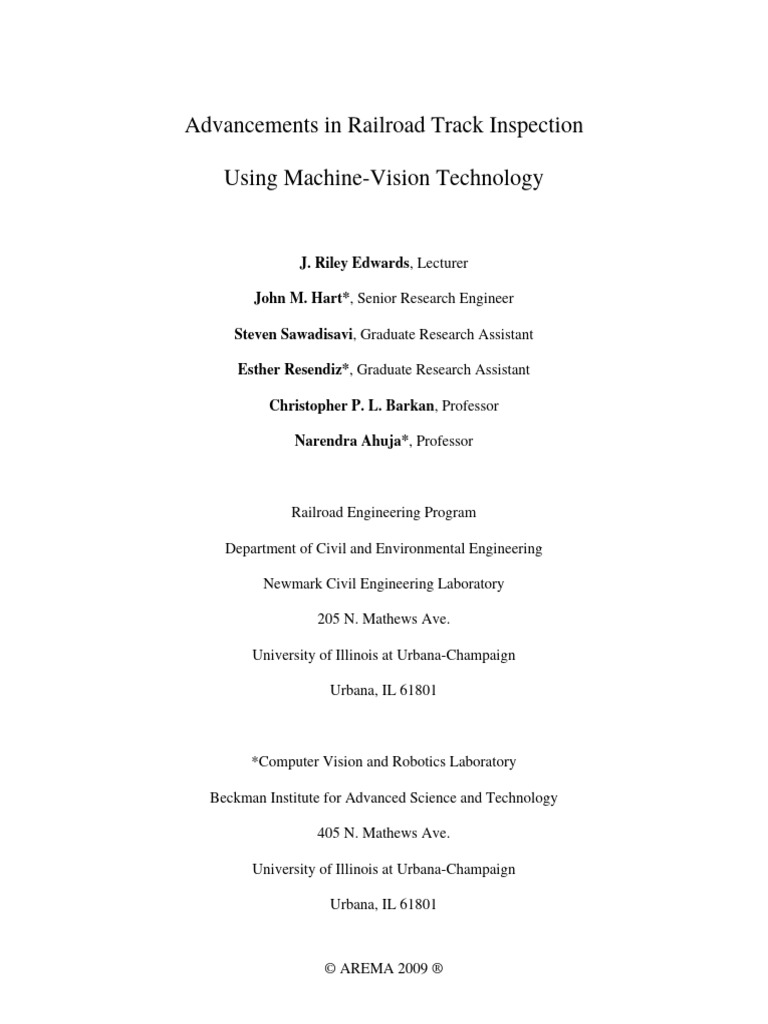Advancements in Railroad Track Inspection Using Machine-Vision ...
