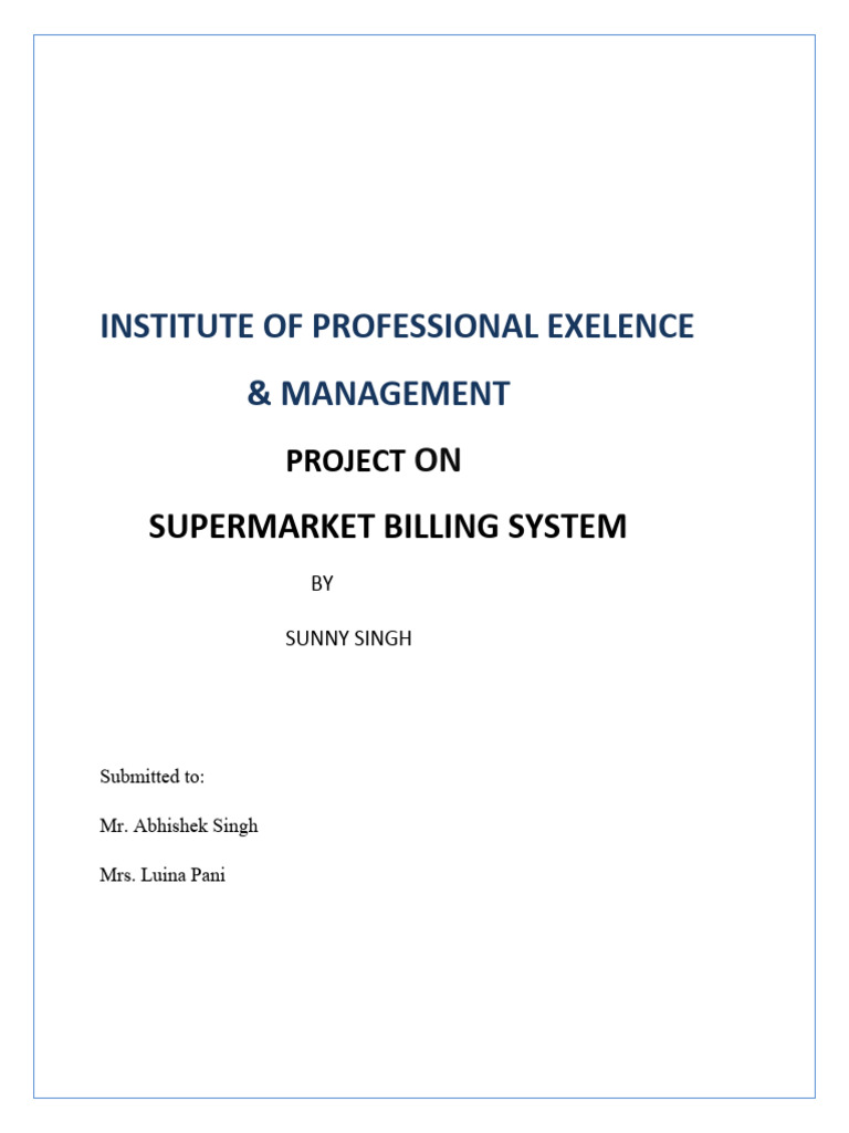 Supermarket Billing System Project Report | PDF | World Wide Web ...