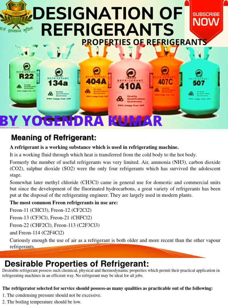 Overview of Freon 114 as Refrigerant | PDF