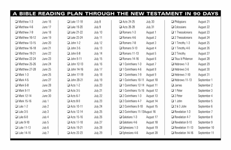 90 Days Bible Reading Plan