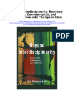 Beyond Interdisciplinarity Boundary Work Communication and Collaboration Julie Thompson Klein Full Chapter