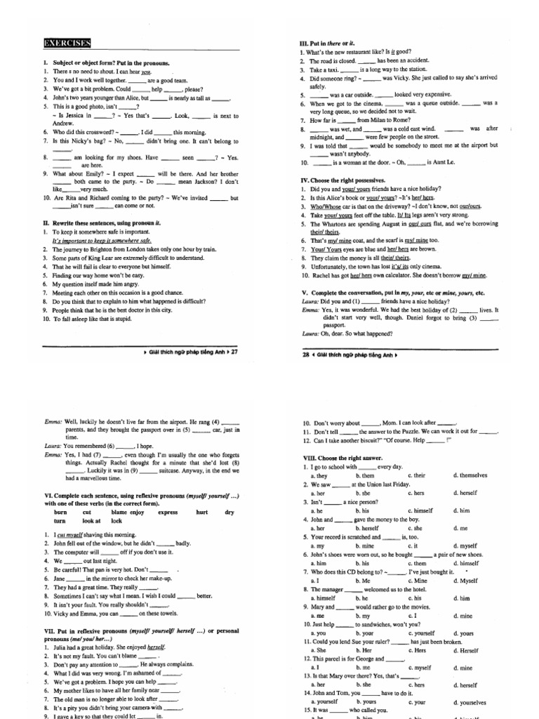Pronouns Pdf Foreign Language Studies