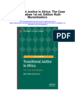 Download Transitional Justice In Africa The Case Of Zimbabwe 1St Ed Edition Ruth Murambadoro all chapter