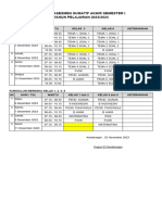 Jadwal Asesmen Semester I 2023 - 2024