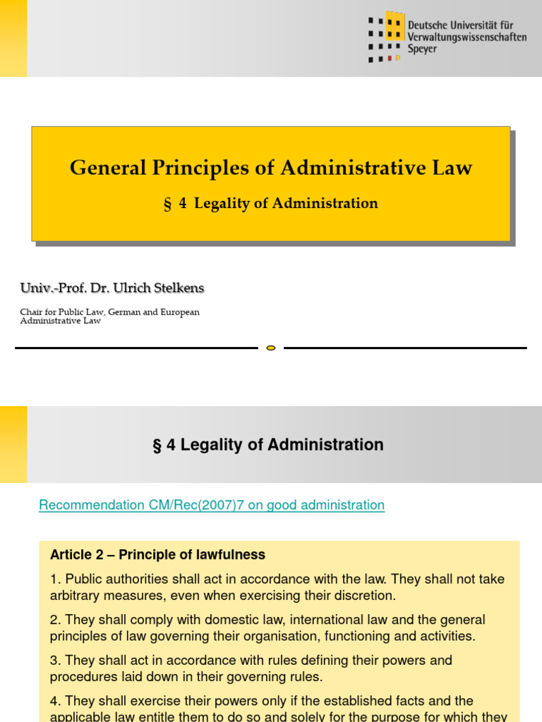 Legality Principles in Administrative Law | PDF | Administrative Law ...