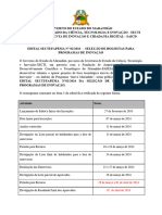 1ª Retificação de Cronograma Edital Secti-fapema Nº2 2024