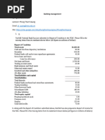 Banking Management 2024 Exercises