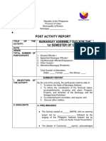 Barangay Assembly Post Activity Report