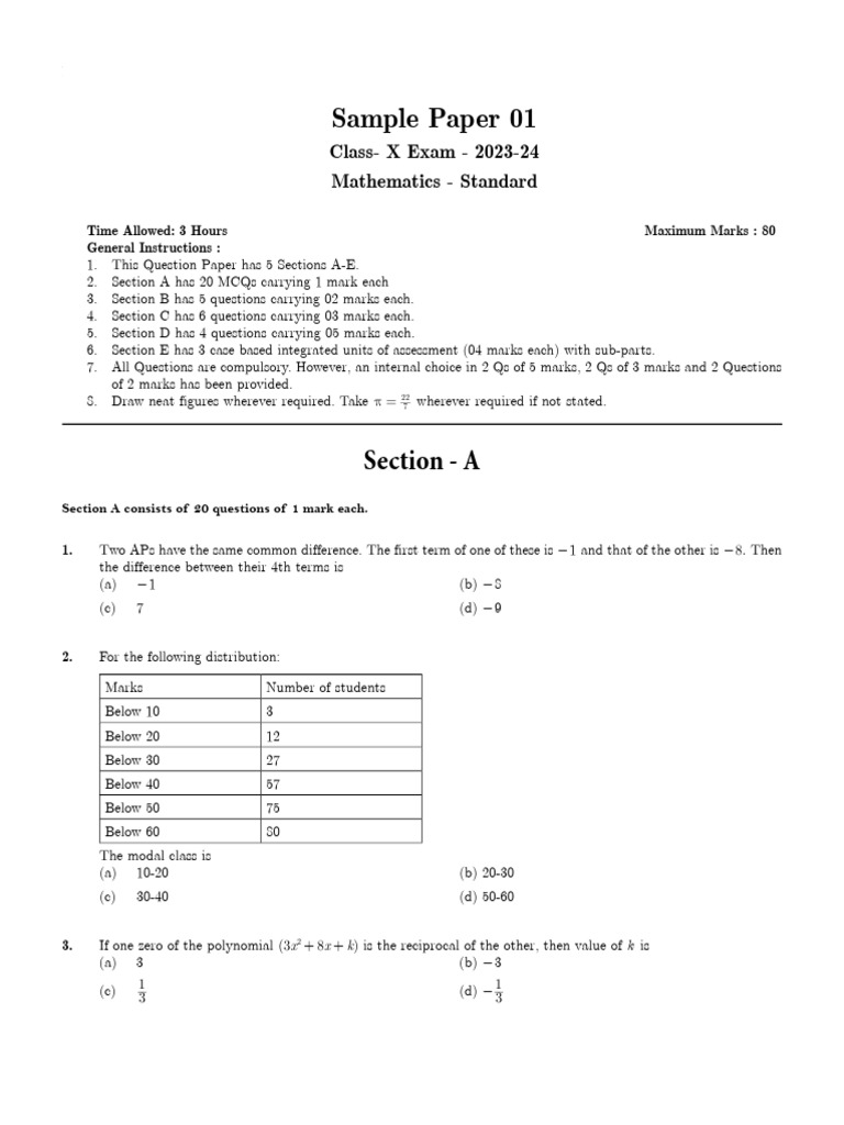 Math one mark pdf circle quadratic equation