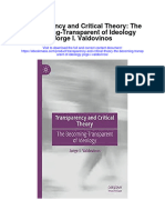 Transparency and Critical Theory The Becoming Transparent of Ideology Jorge I Valdovinos All Chapter