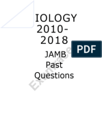 JAMB Biology Past Questions 2010 2018