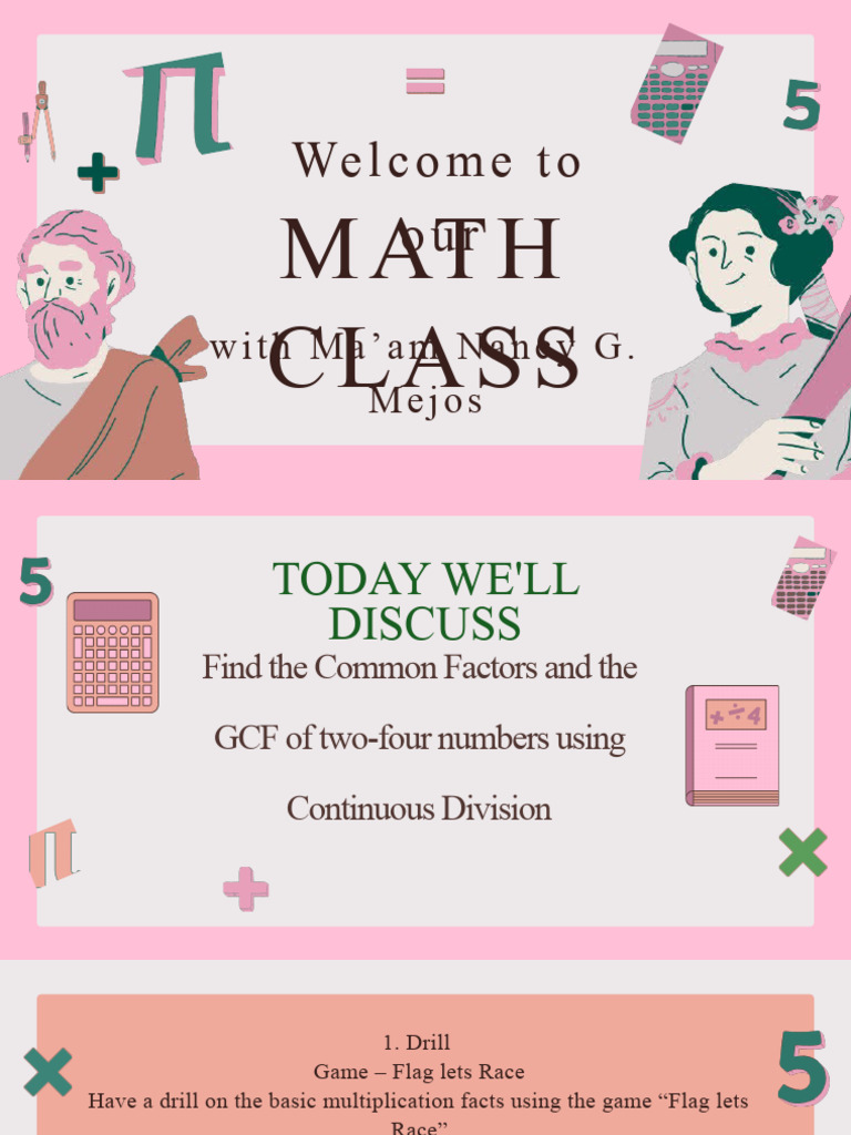 Pink Green Bright Aesthetic Playful Math Class Presentation | PDF ...
