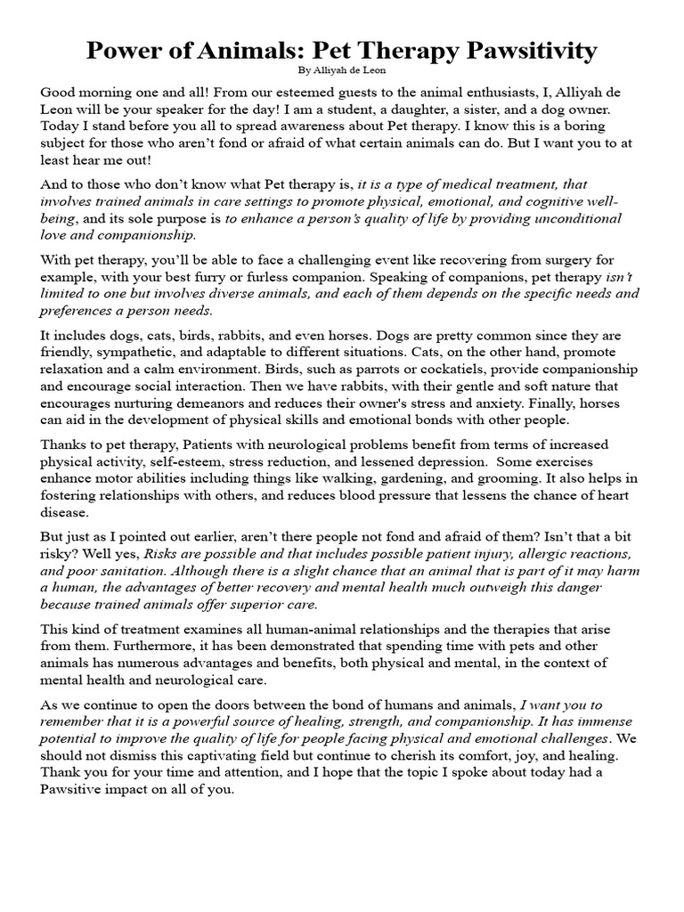 power-of-animals-pet-therapy-awareness-pdf-pet-psychotherapy