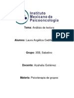 Análisis de Lectura Psicoterapia de Grupos