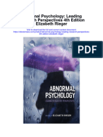 Abnormal Psychology Leading Research Perspectives 4Th Edition Elizabeth Rieger Full Chapter