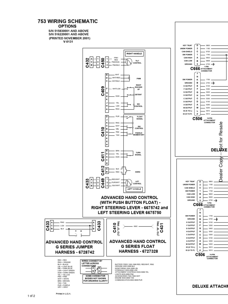 753 Wiring Schematic: S/N 515830001 AND ABOVE S/N 516220001 AND ABOVE ...
