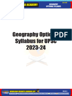 Geography Optional Syllabus For UPSC