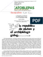 Gustavo Bueno, La República de Platón y El Archipiélago Gulag, El Catoblepas 134 - 2, 2013