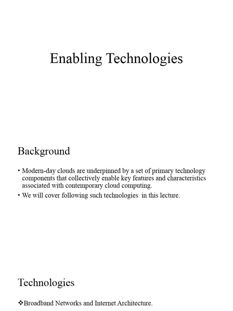 Key Technologies in Cloud Computing | PDF | Computer Network ...