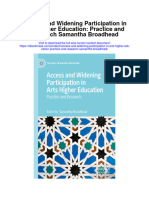 Access and Widening Participation in Arts Higher Education Practice and Research Samantha Broadhead Full Chapter