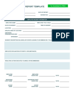 Employee Incident Report Template