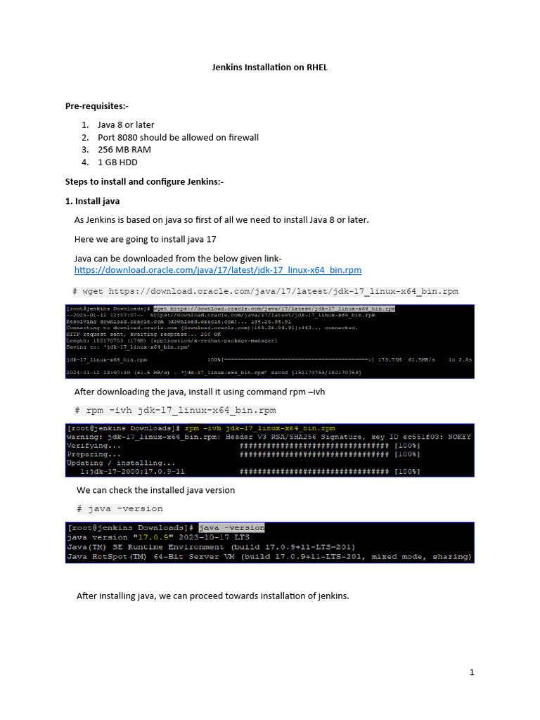 Jenkins Installation Guide for RHEL | PDF | Public Key Certificate ...