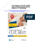 Previous Years Papers of Clat Ailet and Other Law Entrance Examinations 3Rd Edition A P Bhardwaj All Chapter