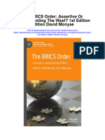 Download The Brics Order Assertive Or Complementing The West 1St Edition Edition David Monyae full chapter