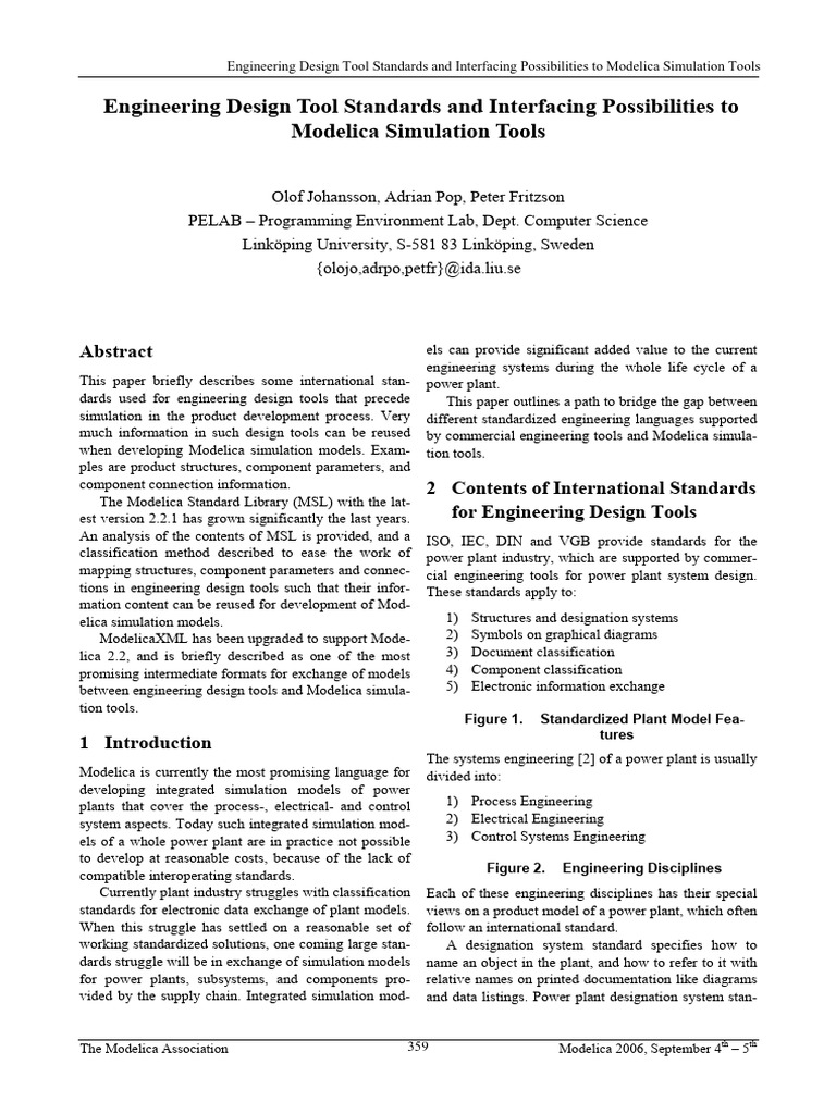 Engineering Standards for Modelica Tools | PDF | International ...
