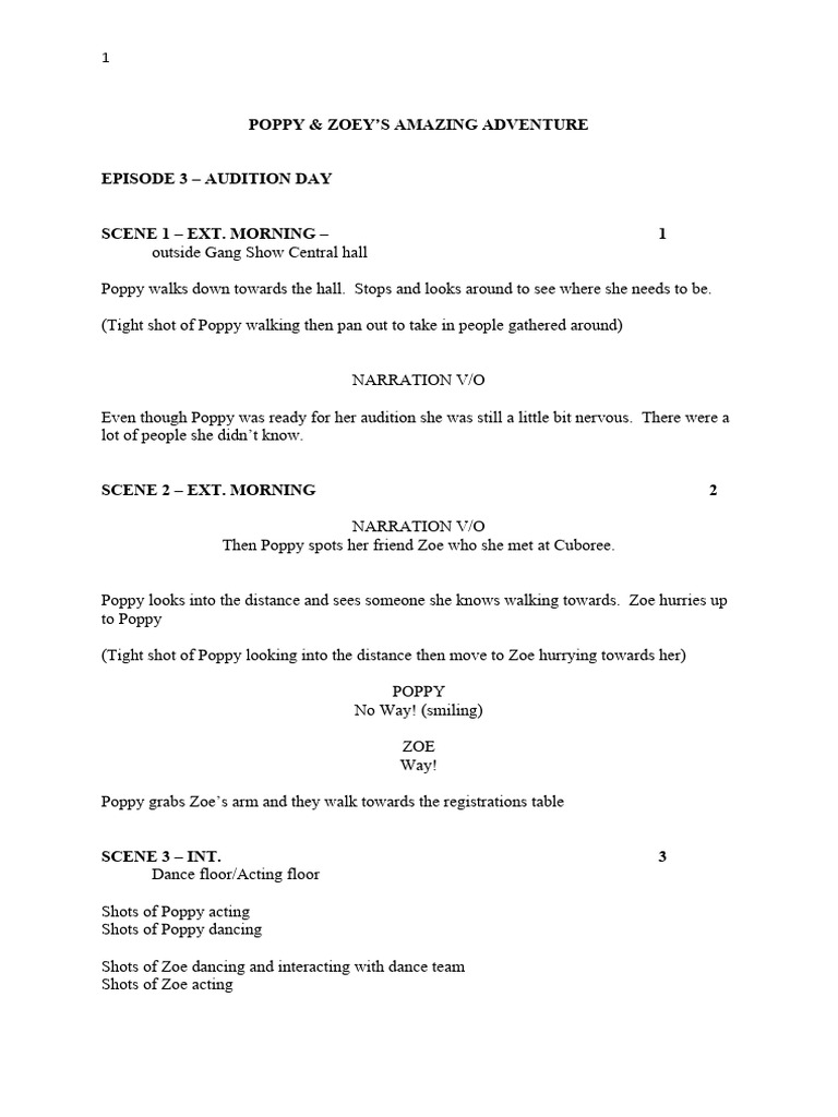 Audition Day: Poppy & Zoey's Journey | PDF | Audition