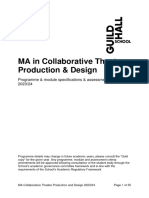 MA Collaborative Theatre Production & Design Programme Specification 2023-24