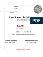 Etude D'aspect Fiscal Des Contrats D'assurance Vie: Réalisé Par: Gaabi Feriel Filière: Licence Appliqué en Comptabilité