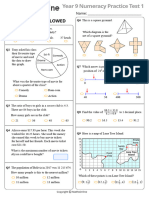 Year9 Practice Test1 Calc Questions