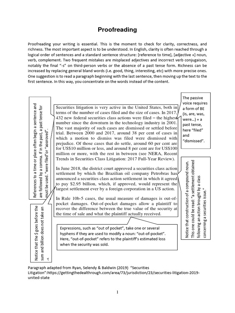 Effective Proofreading Techniques | PDF | Verb | Class Action