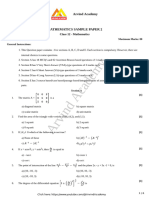 Mathematics Question Sample Paper 2