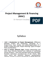 Project Management & Financing: DR Hemant Choubey