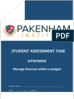 SITXFIN003 Student Assessment Tasks 08-07-20
