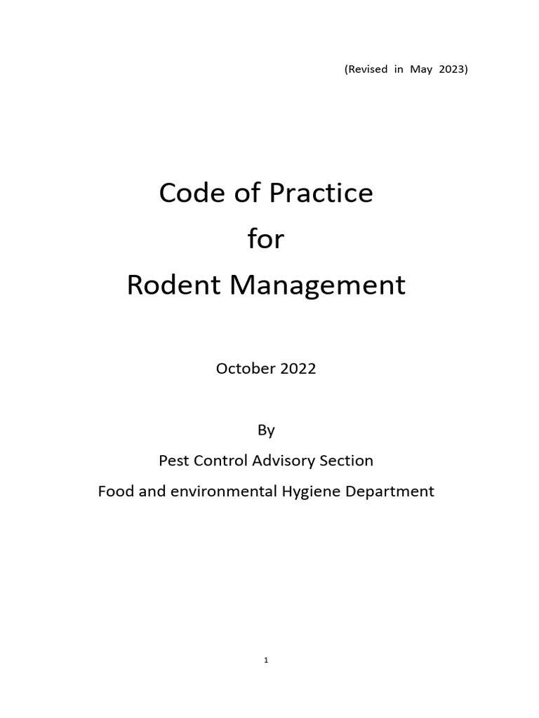 Code Practice Rodent Management English | PDF | Trapping | Pest Control