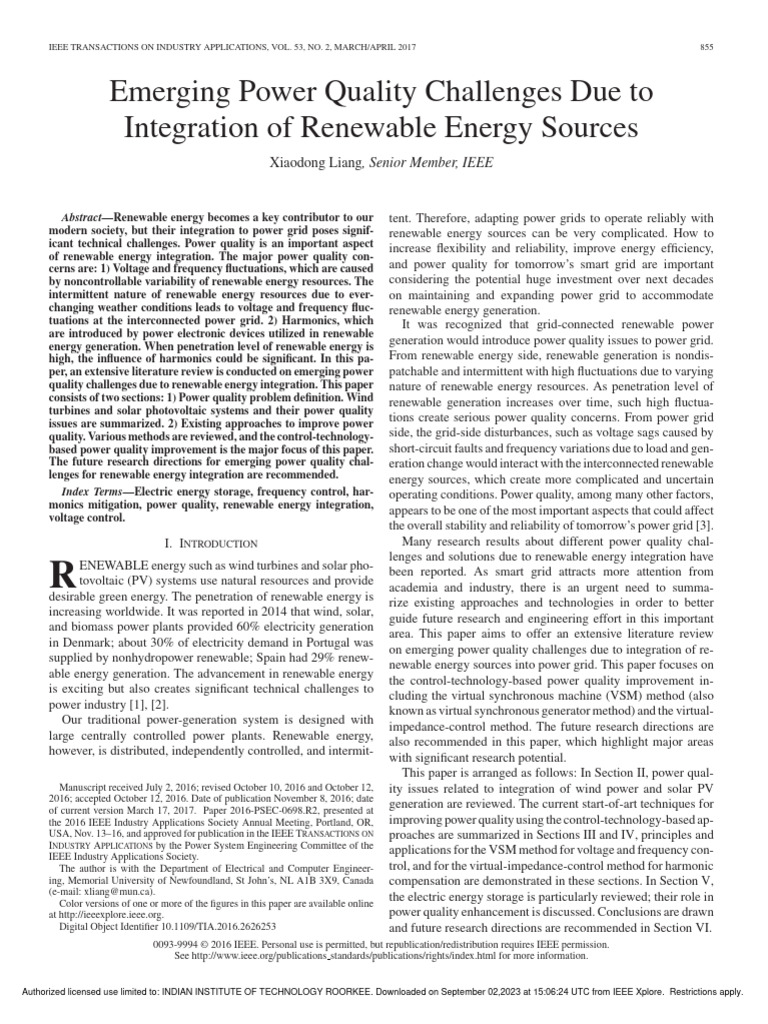 Power Quality in Renewable Energy Integration | PDF | Wind Power ...