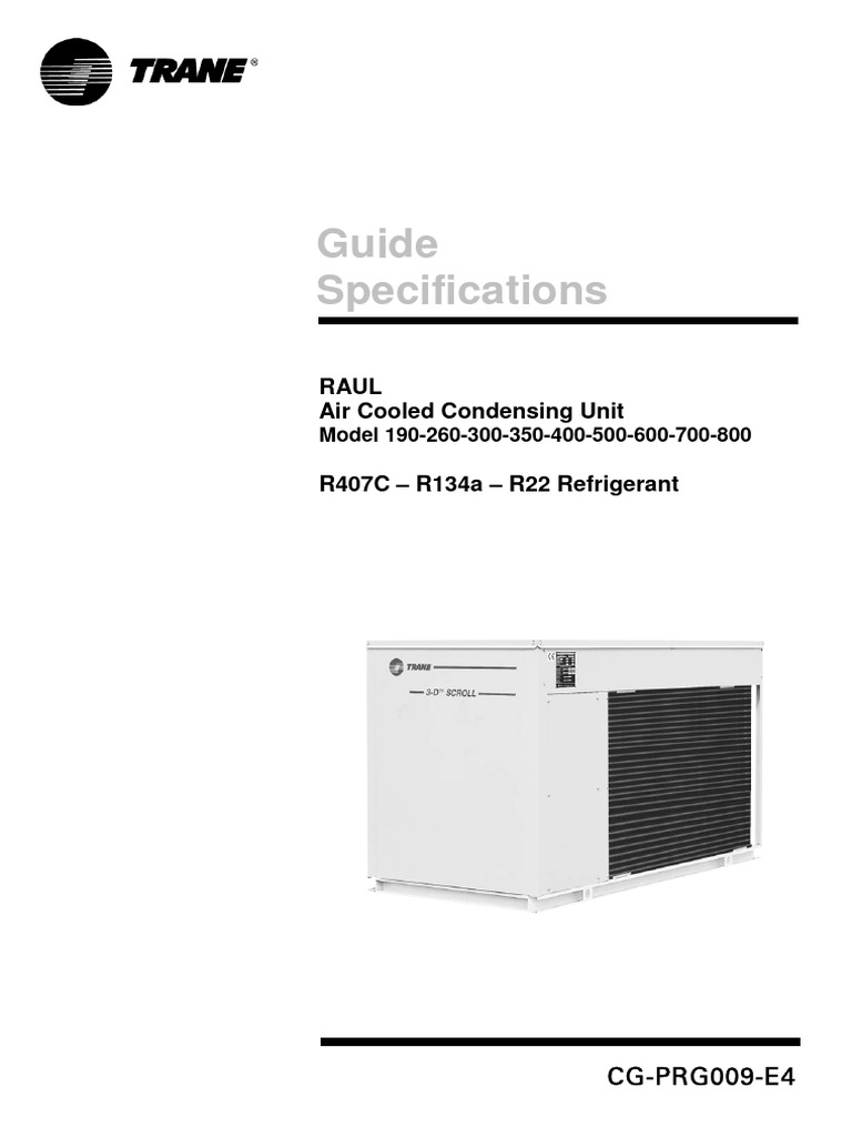 Air-Cooled Condensing Unit Guide | PDF | Fuse (Electrical ...