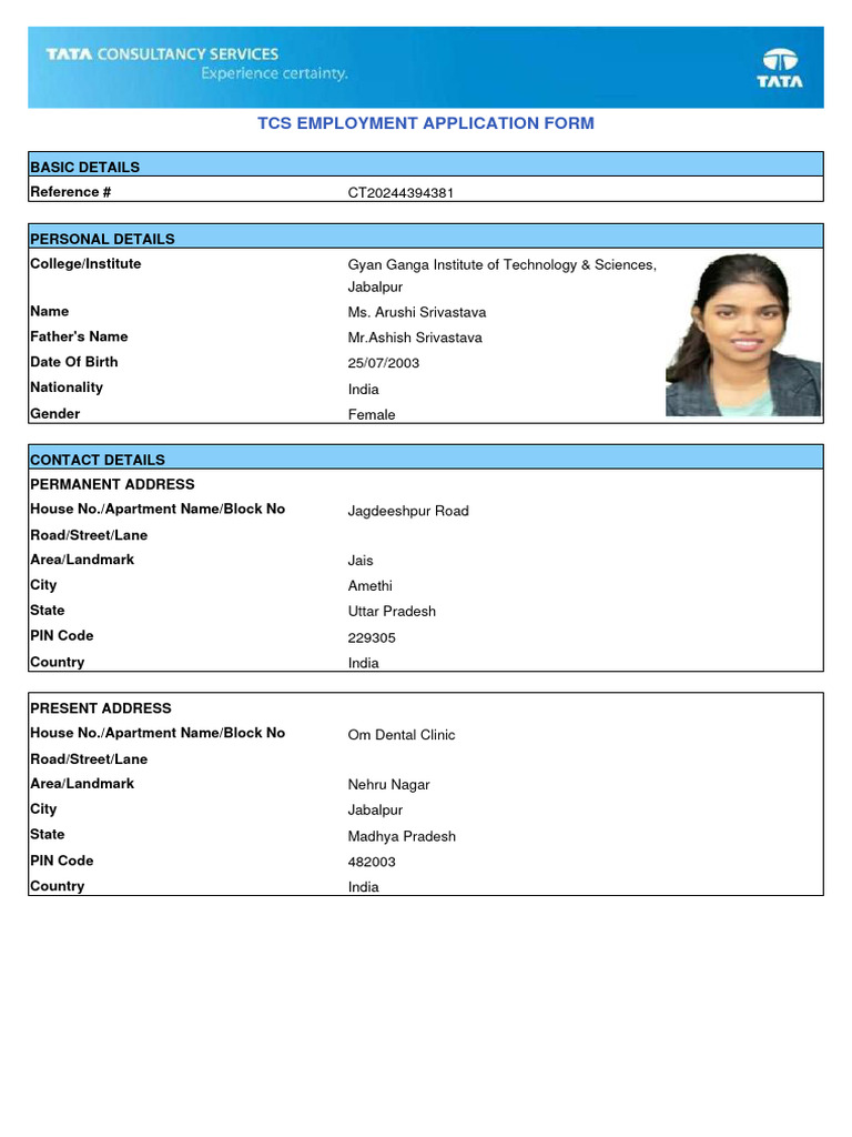TCS Employment Application Form | PDF | Background Check | Justice