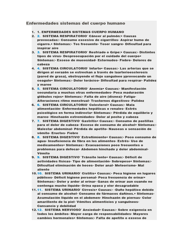Enfermedades Sistemas Del Cuerpo Humano | PDF | Artritis Reumatoide