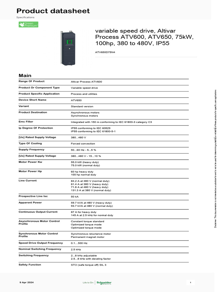 Altivar Process ATV650 Variable Speed Drive | PDF | Electric Motor | Relay