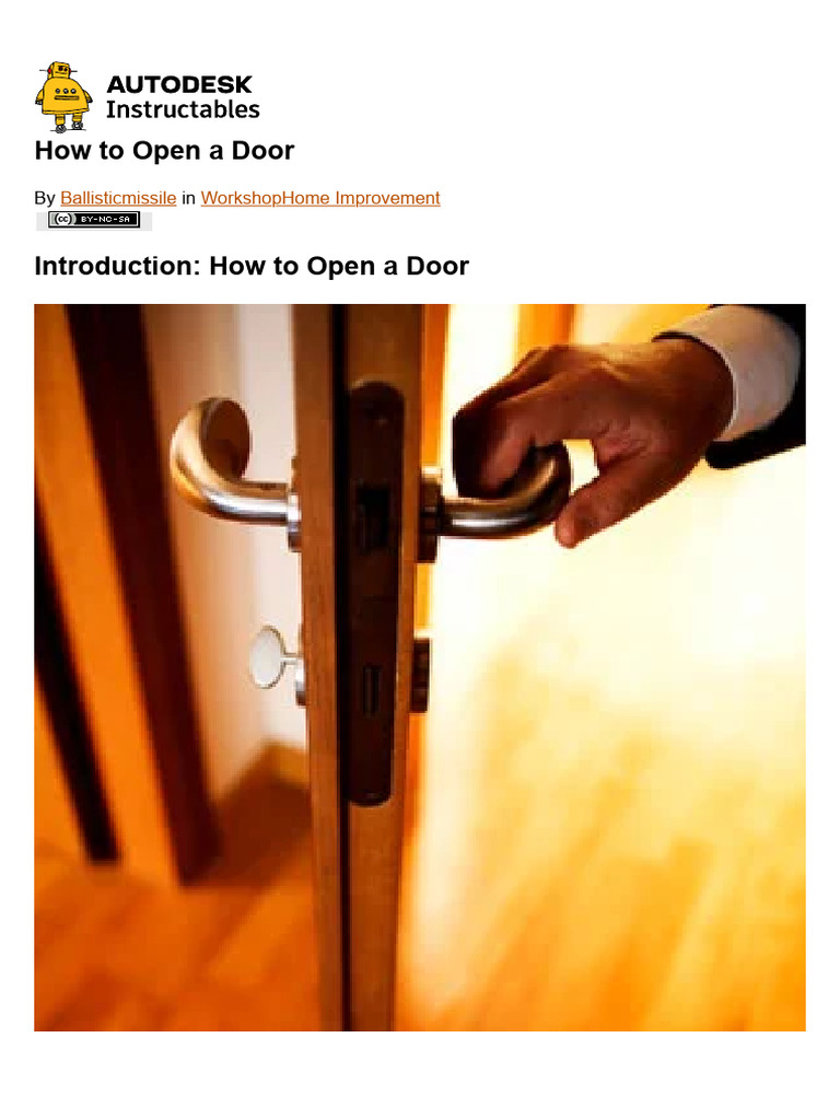 How to Open a Door 3 Steps Instructables PDF