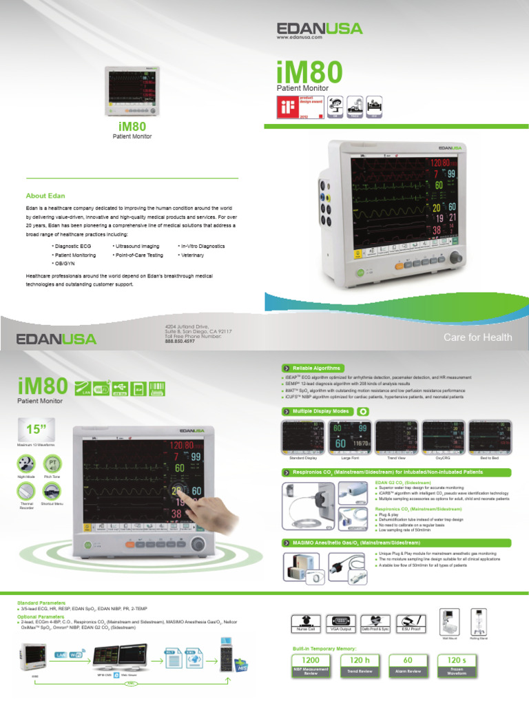 Im80 Patient Monitor Brochure | PDF | Electrocardiography | Health Care