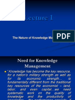 Lecture 1 - The Nature of Knowledge Management